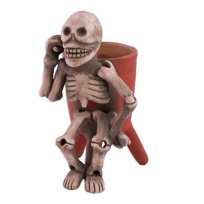 Alternate image for Ceramic Statuette Vessel Day of the Dead Mexico Lord of the Dead