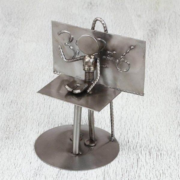 Alternate image for Collectible Recycled Car Parts and Metal Sculpture Rustic Rustic Professor