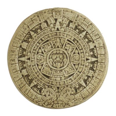 Alternate image for Ceramic plaque Small Beige Aztec Calendar