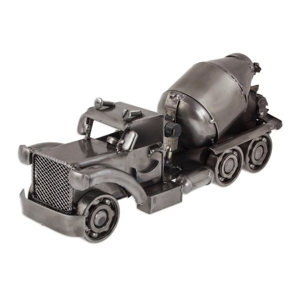 Alternate image for Recycled Auto Part Rustic Cement Mixer Sculpture from Mexico Rustic Cement Mixer