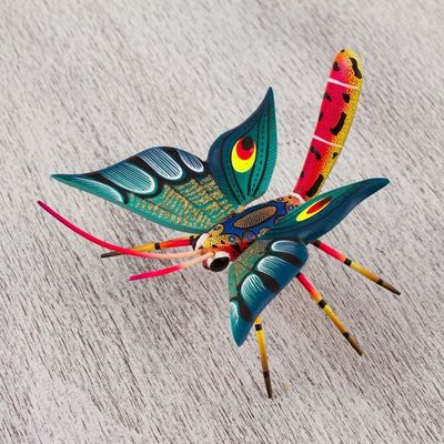 Alternate image for Hand-Painted Wood Alebrije Butterfly Sculpture from Mexico Holy Butterfly