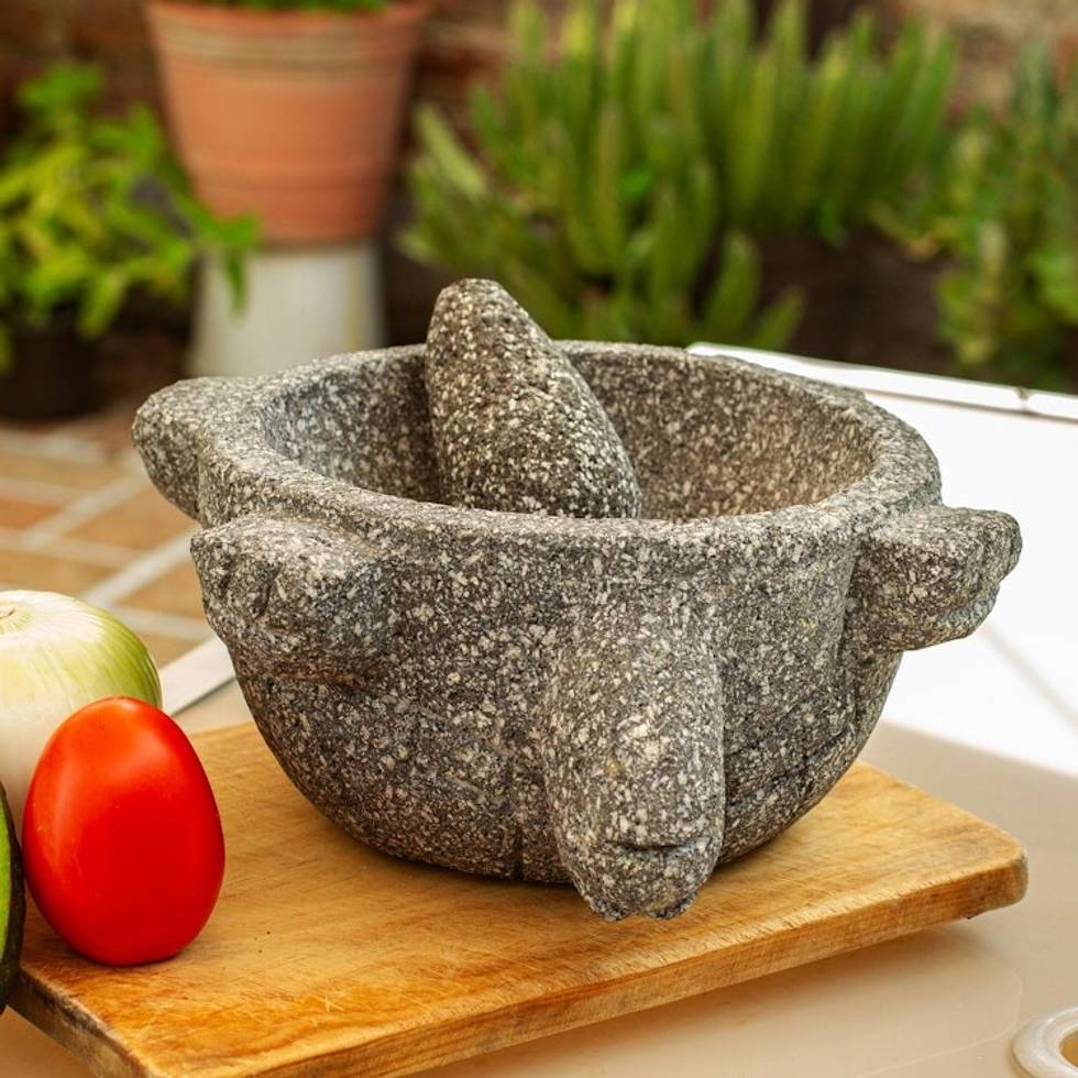 Basalt Mortar and Pestle in a Tortoise Shape 'Tortoise Tradition'