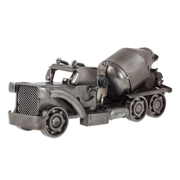 Alternate image for Recycled Auto Part Rustic Cement Mixer Sculpture from Mexico Rustic Cement Mixer