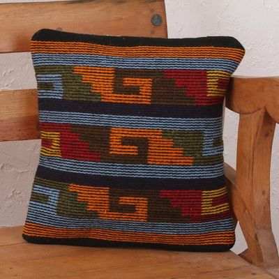 Alternate image for Handwoven Multicolor Zapotec Cushion Cover Zapotec Steps
