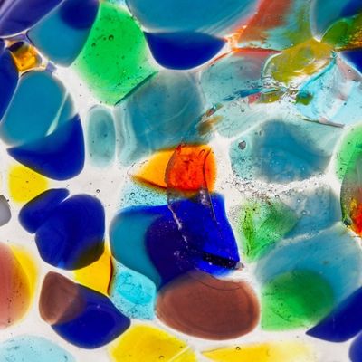 Alternate image for Set of 4 Vibrant Handblown Stemless Wine Glasses from Mexico Confetti Festival