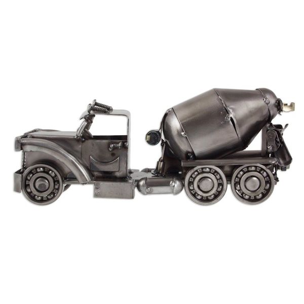 Alternate image for Recycled Auto Part Rustic Cement Mixer Sculpture from Mexico Rustic Cement Mixer