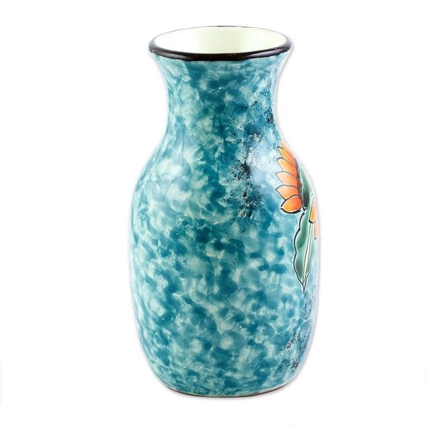Alternate image for Unique Hand Painted Sunflower Themed Vase Sunflower Brilliance
