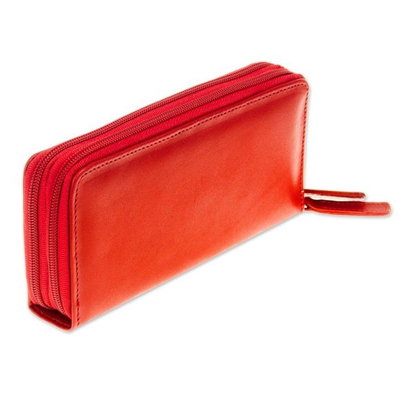 Alternate image for Russet Leather Long Zipper Wallet from Mexico Bajio Russet