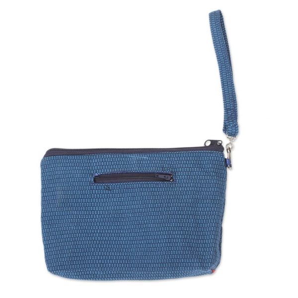 Alternate image for Floral Embroidered Cotton Cosmetic Bag from Mexico Flowers of Zinacantan