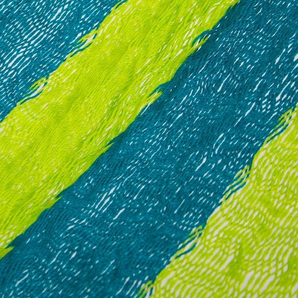 Alternate image for Neon Green and Blue Hand Woven Nylon Maya Hammock Single Fluorescent Tropics