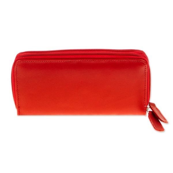 Alternate image for Russet Leather Long Zipper Wallet from Mexico Bajio Russet