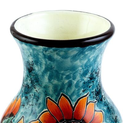 Alternate image for Unique Hand Painted Sunflower Themed Vase Sunflower Brilliance