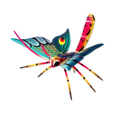 Alternate image for Hand-Painted Wood Alebrije Butterfly Sculpture from Mexico Holy Butterfly