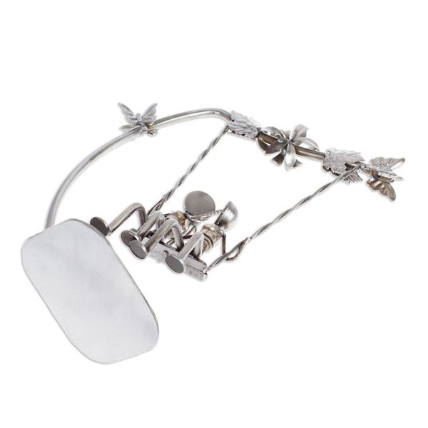 Alternate image for Eco-Friendly Recycled Auto Part Statuette of Couple in Swing Romantic Swing