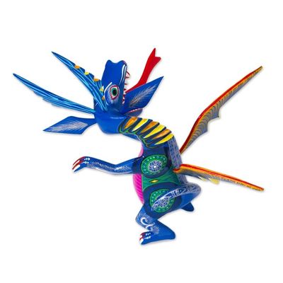Alternate image for Hand-Painted Wood Dragon Alebrije from Mexico Happy Dragon