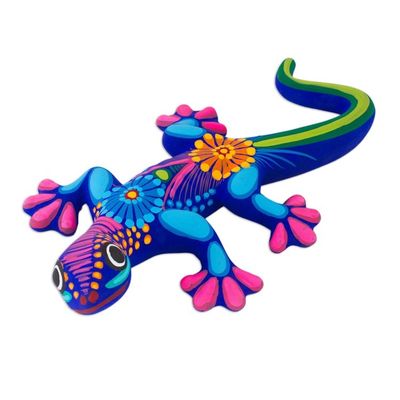 Alternate image for Hand Painted Mexican Ceramic Wall Art Lizards Set of 3 Lizard Fun