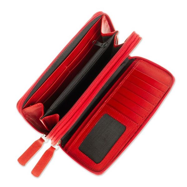 Alternate image for Russet Leather Long Zipper Wallet from Mexico Bajio Russet