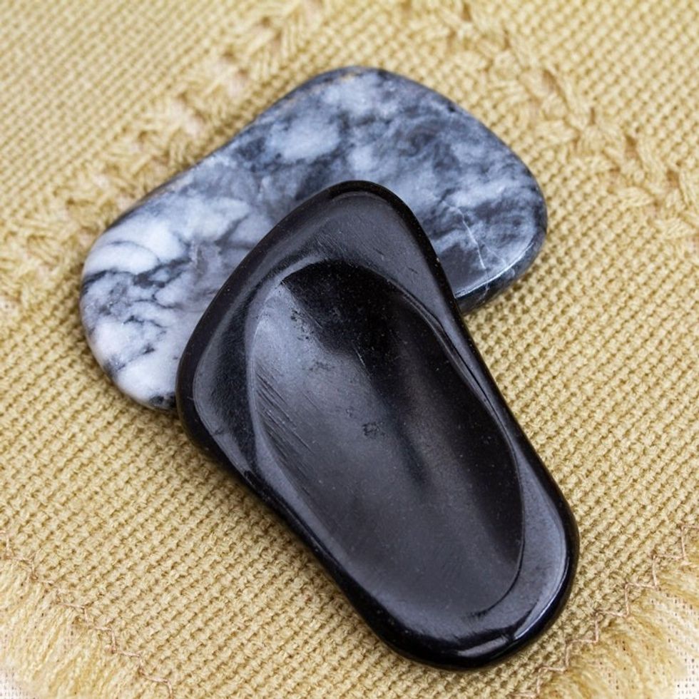 Stones for Stress-Relieving Handcrafted Pair 'Stability Amulet'