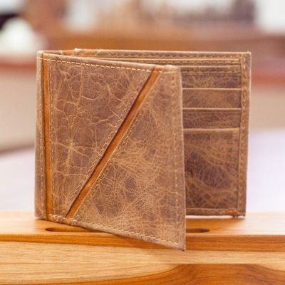 Alternate image for Mens Leather Wallet Travel Accessory Minimalist in Brown