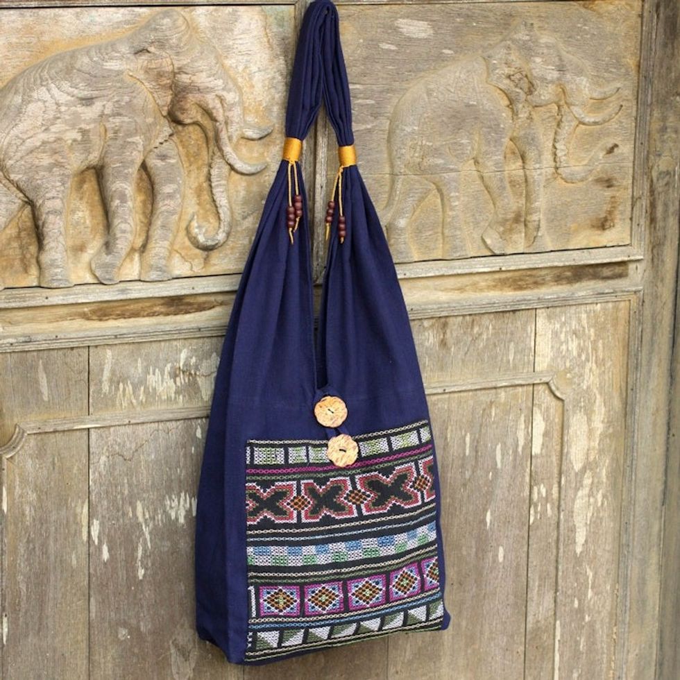 Cotton handbag 'Akha Life'