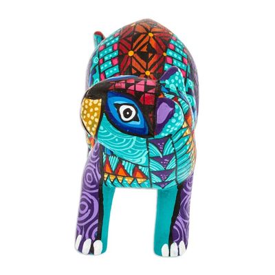 Alternate image for Mint Copal Wood Alebrije Otter Figurine Painted by Hand The Water Spirit in Mint