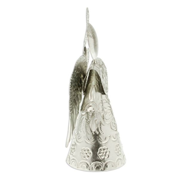 Alternate image for Handmade Tin Christmas Statuette 7 Inch Angel of Oaxaca