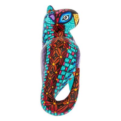 Alternate image for Mint Copal Wood Alebrije Otter Figurine Painted by Hand The Water Spirit in Mint