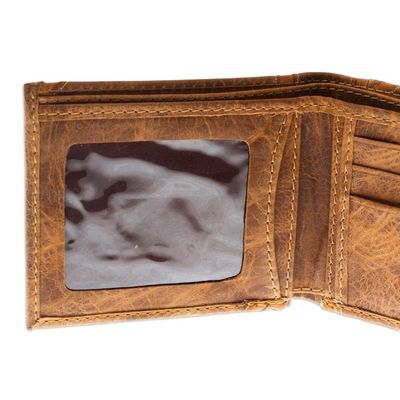 Alternate image for Mens Leather Wallet Travel Accessory Minimalist in Brown