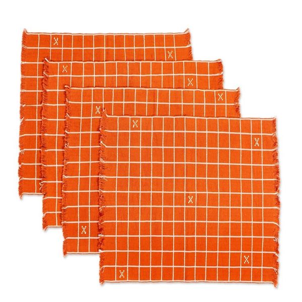 Alternate image for Burnt Orange 100 Cotton Handwoven Placemats Set of 4 Chiapas Spice