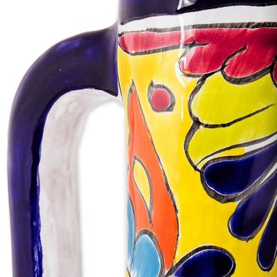 Alternate image for Pitcher-Shaped Talavera-Style Ceramic Vase from Mexico Talavera Pitcher