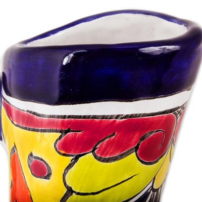 Alternate image for Pitcher-Shaped Talavera-Style Ceramic Vase from Mexico Talavera Pitcher