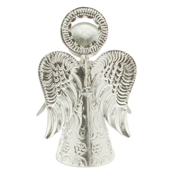 Alternate image for Handmade Tin Christmas Statuette 7 Inch Angel of Oaxaca