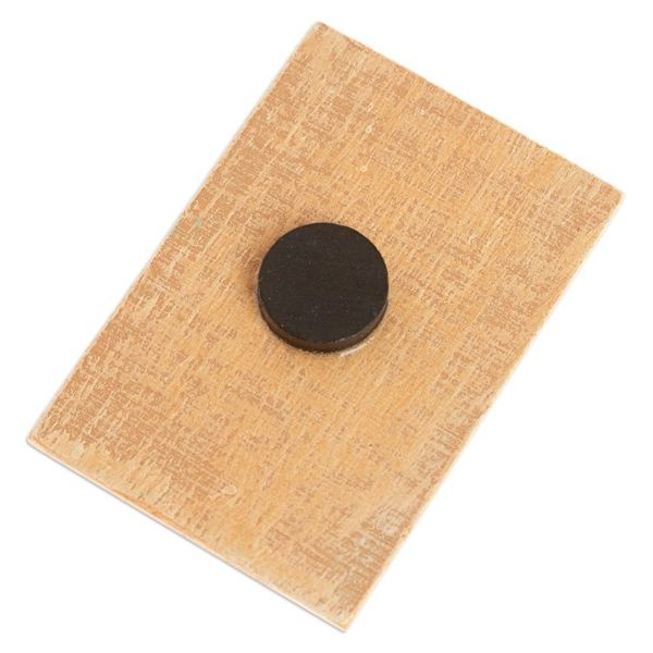 Alternate image for Mexican Wood Magnet with Red Heart Decoupage Folk Heart