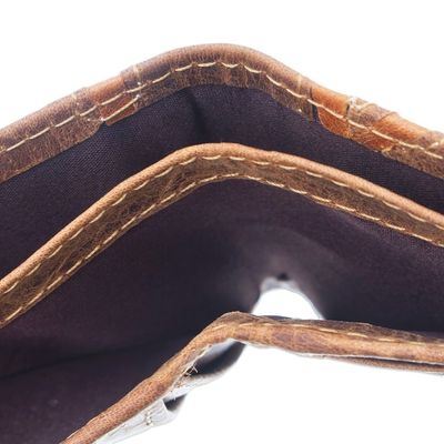 Alternate image for Mens Leather Wallet Travel Accessory Minimalist in Brown