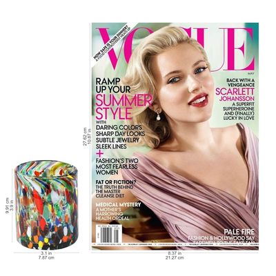 Alternate image for Hand Blown Rocks Glasses with Multicolored Dots Set of 6 Mod Spots