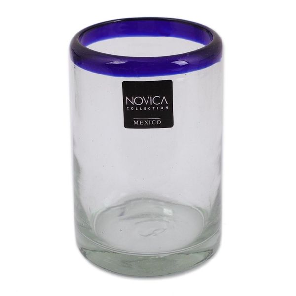 Alternate image for Fair Trade Blue Handblown Glass Tumbler Drinkware Set of 6 Cobalt Classics