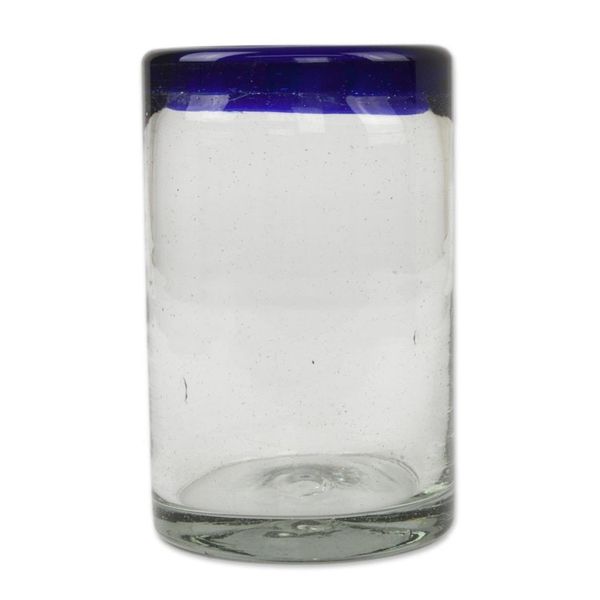 Alternate image for Fair Trade Blue Handblown Glass Tumbler Drinkware Set of 6 Cobalt Classics