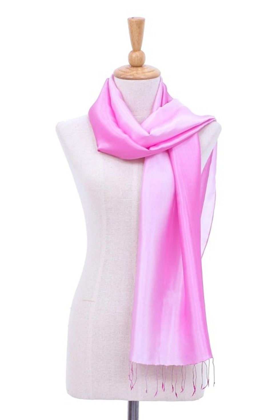 Ombre Orchid Rayon and Silk Fringed Scarf 'Orchid Shimmer'