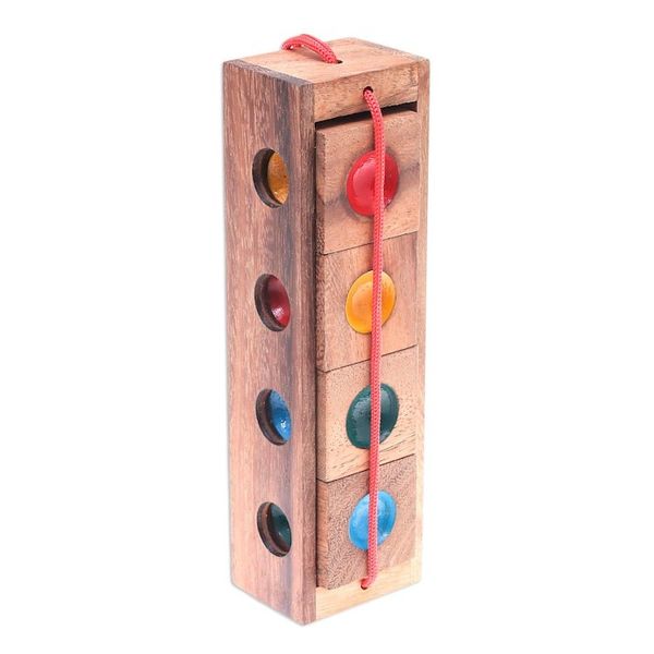 Alternate image for Colorful Wood Brain Teaser Puzzle from Thailand Traffic Light