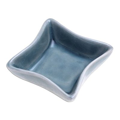 Alternate image for Small Blue Square Ceramic Bowl Thai Kitchen in Blue