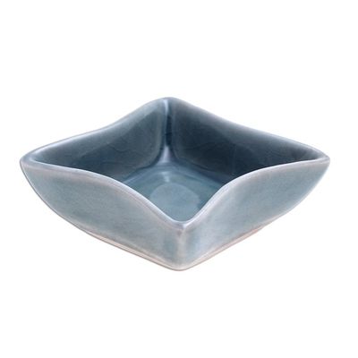 Alternate image for Small Blue Square Ceramic Bowl Thai Kitchen in Blue