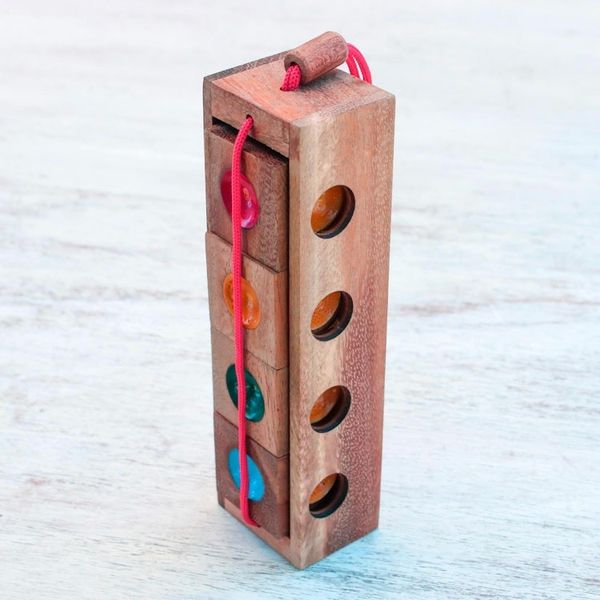 Alternate image for Colorful Wood Brain Teaser Puzzle from Thailand Traffic Light