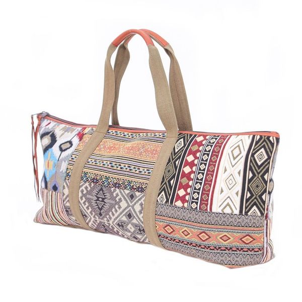 Alternate image for Geometric Patterned Cotton Blend Yoga Mat Bag Summer Fit
