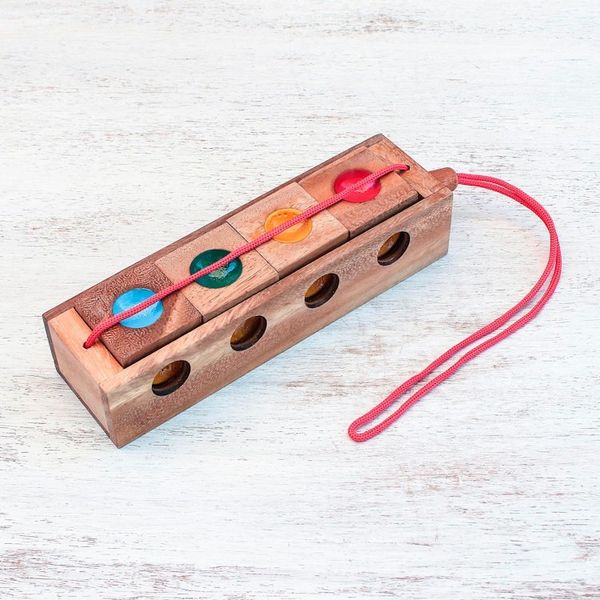 Alternate image for Colorful Wood Brain Teaser Puzzle from Thailand Traffic Light