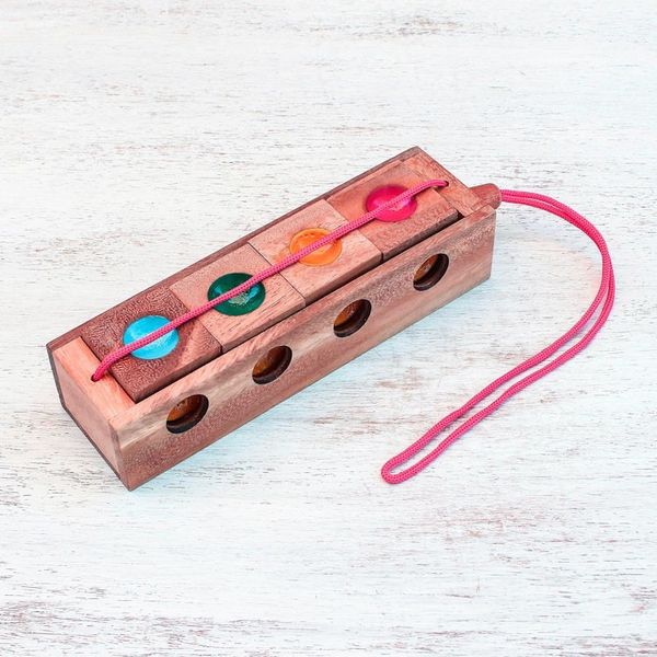 Alternate image for Colorful Wood Brain Teaser Puzzle from Thailand Traffic Light
