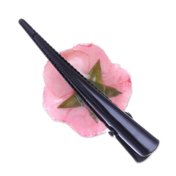 Alternate image for Natural Pink Sweetheart Rose Hair Clip from Thailand Pink Sweetheart