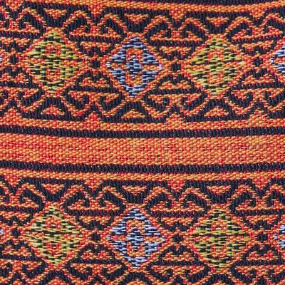 Alternate image for Geometric Cotton Shoulder Bag in Caramel from Thailand Lanna Caramel