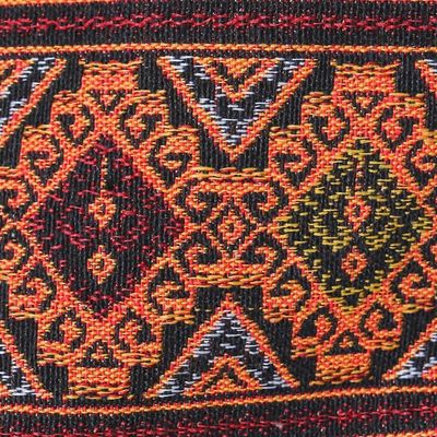 Alternate image for Geometric Cotton Shoulder Bag in Caramel from Thailand Lanna Caramel