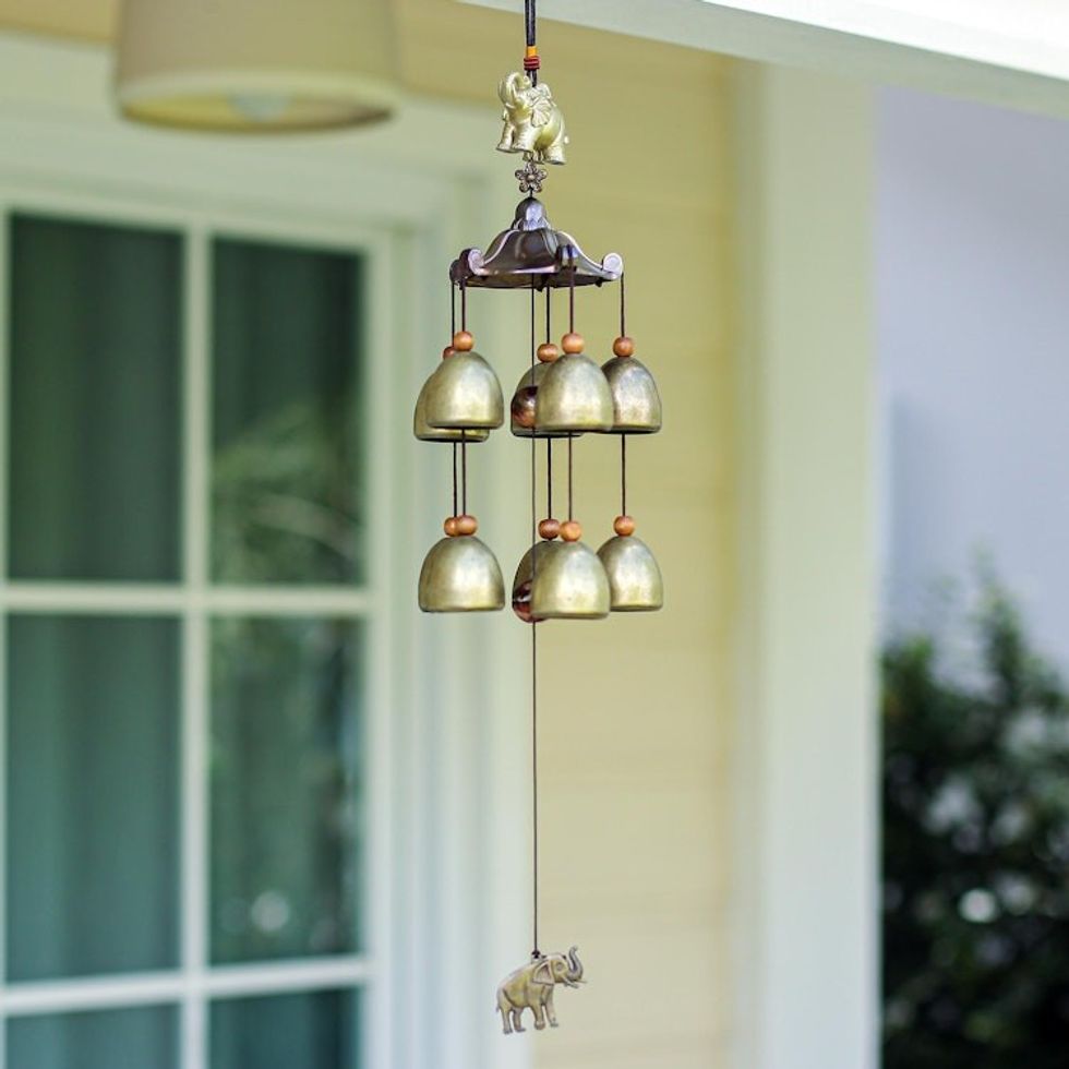 Elephant Themed Wind Chime Made in Thailand 'Sage Elephant'