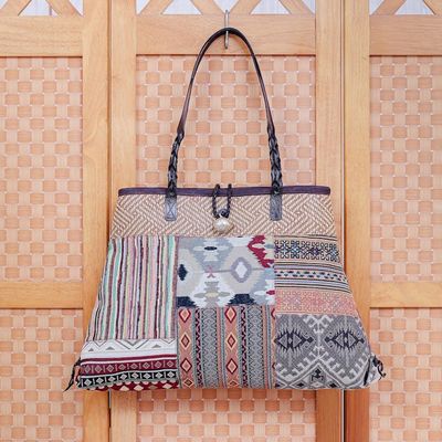 Alternate image for Cotton Blend and Leather Shoulder Bag Shopping Day in Yellow